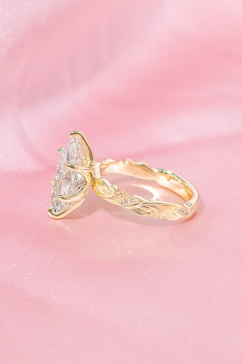 3.09ct F - VVS2 Marquise Lab Diamond Josephine - PBD Engagement Rings