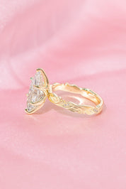 3.09ct F - VVS2 Marquise Lab Diamond Josephine - PBD Engagement Rings