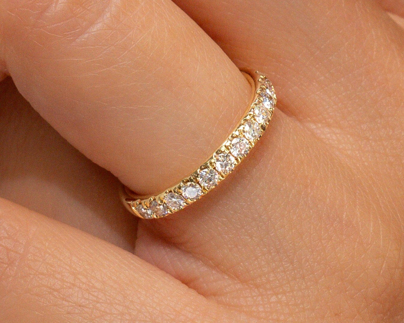 3.0mm Core Pavé Diamond Ring Rings Princess Bride Diamonds 