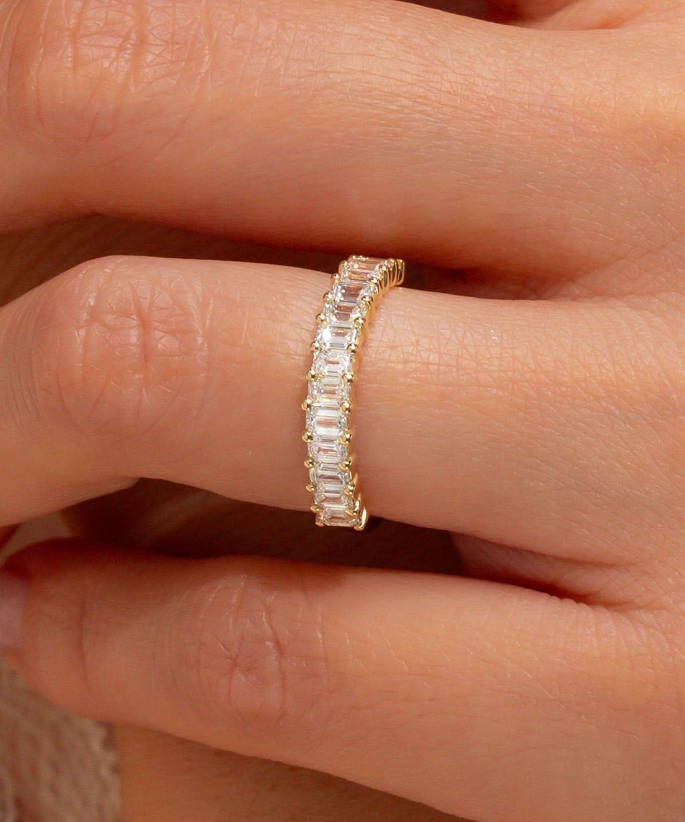 3.0mm Mini Emerald Diamond Ring - PBD Rings