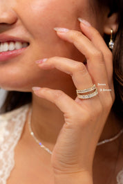 3.0mm Mini Emerald Diamond Ring - PBD Rings