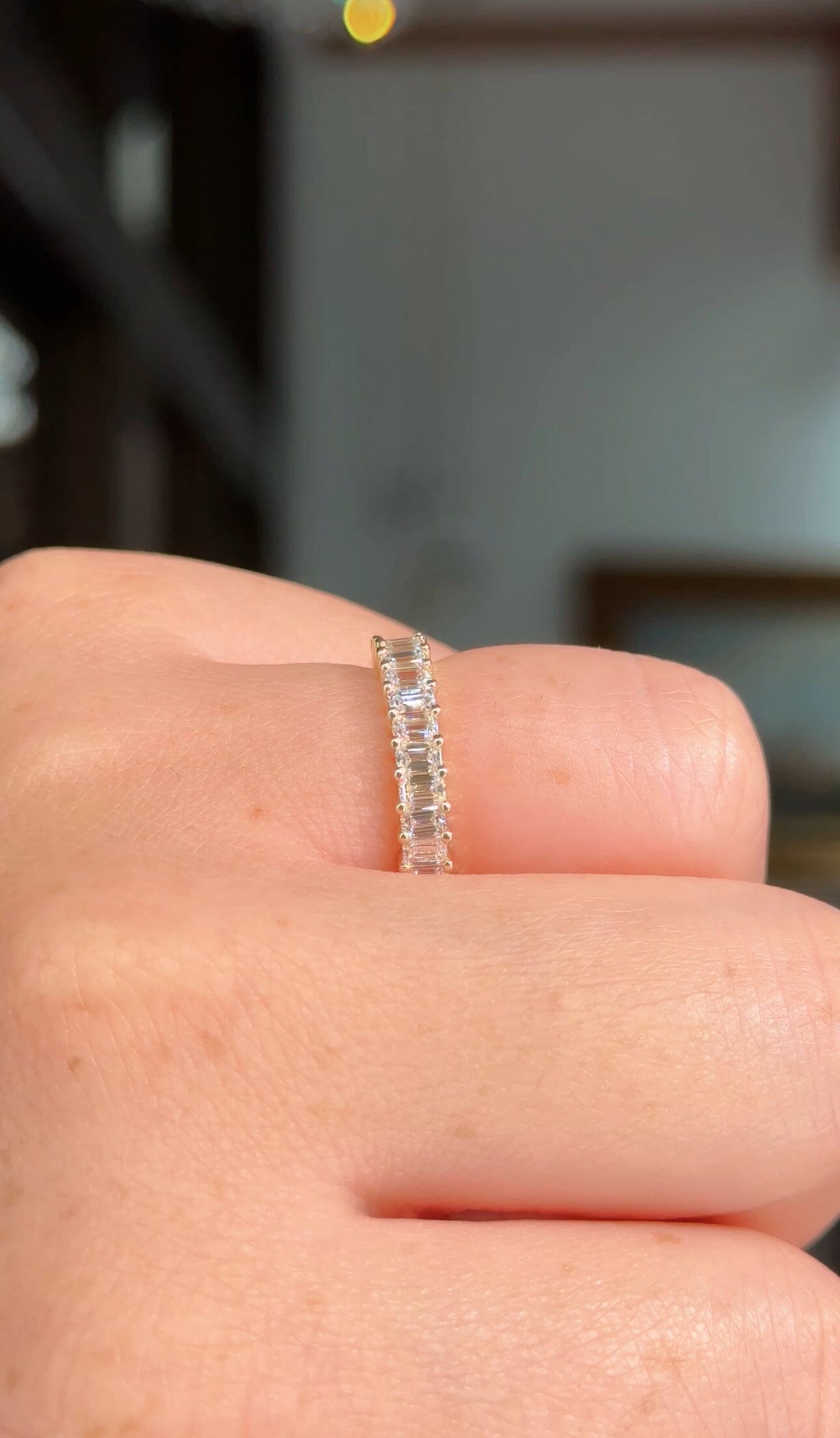 3.0mm Mini Emerald Lab Diamond Ring 50% Eternity Rings Princess Bride Diamonds 