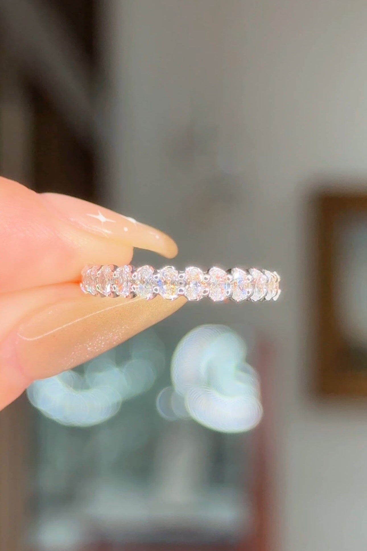 3.0mm Mini Oval Lab Diamond Ring 50% Eternity Rings Princess Bride Diamonds 