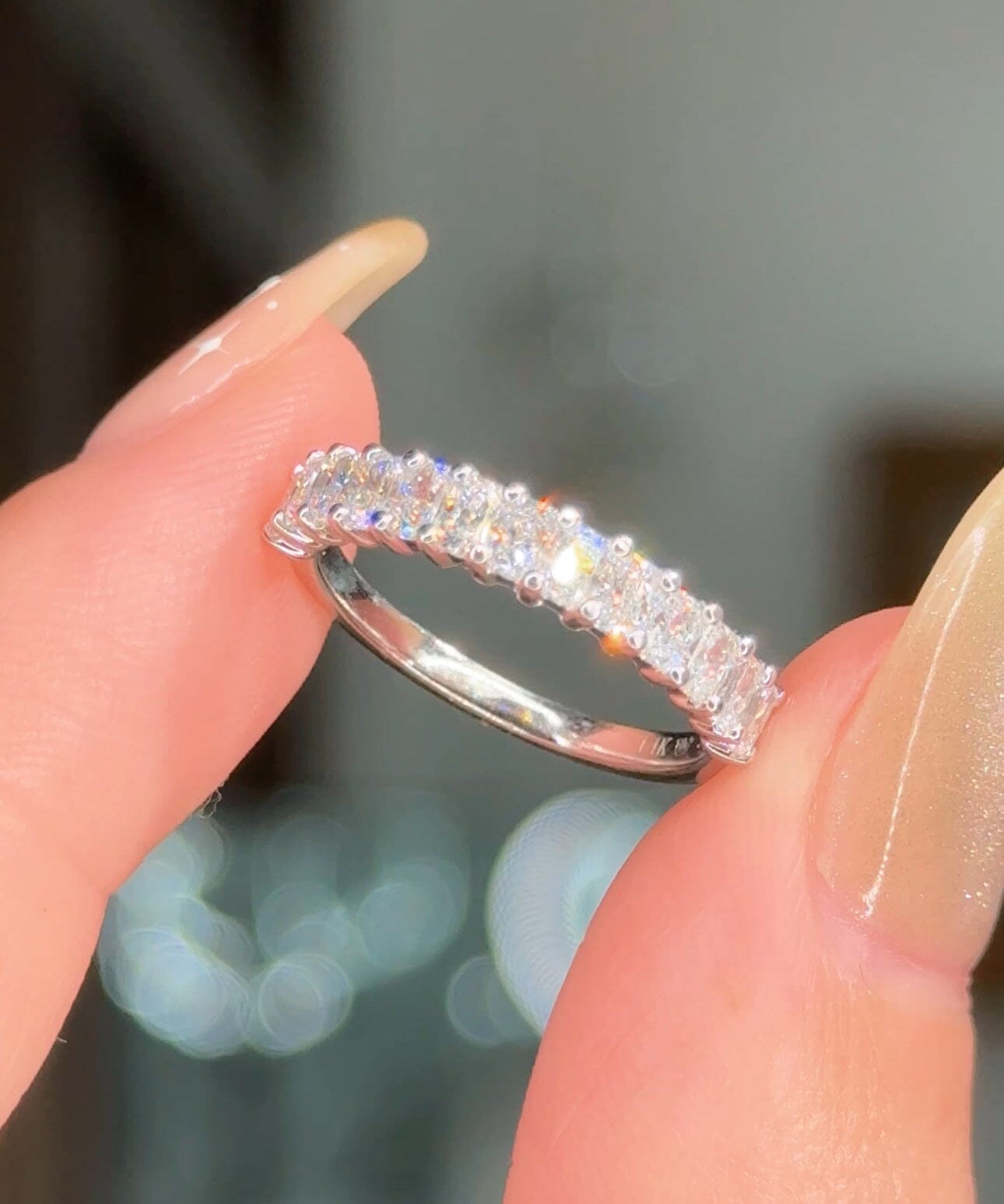 3.0mm Mini Radiant Lab Diamond Ring 75% Eternity Rings Princess Bride Diamonds 