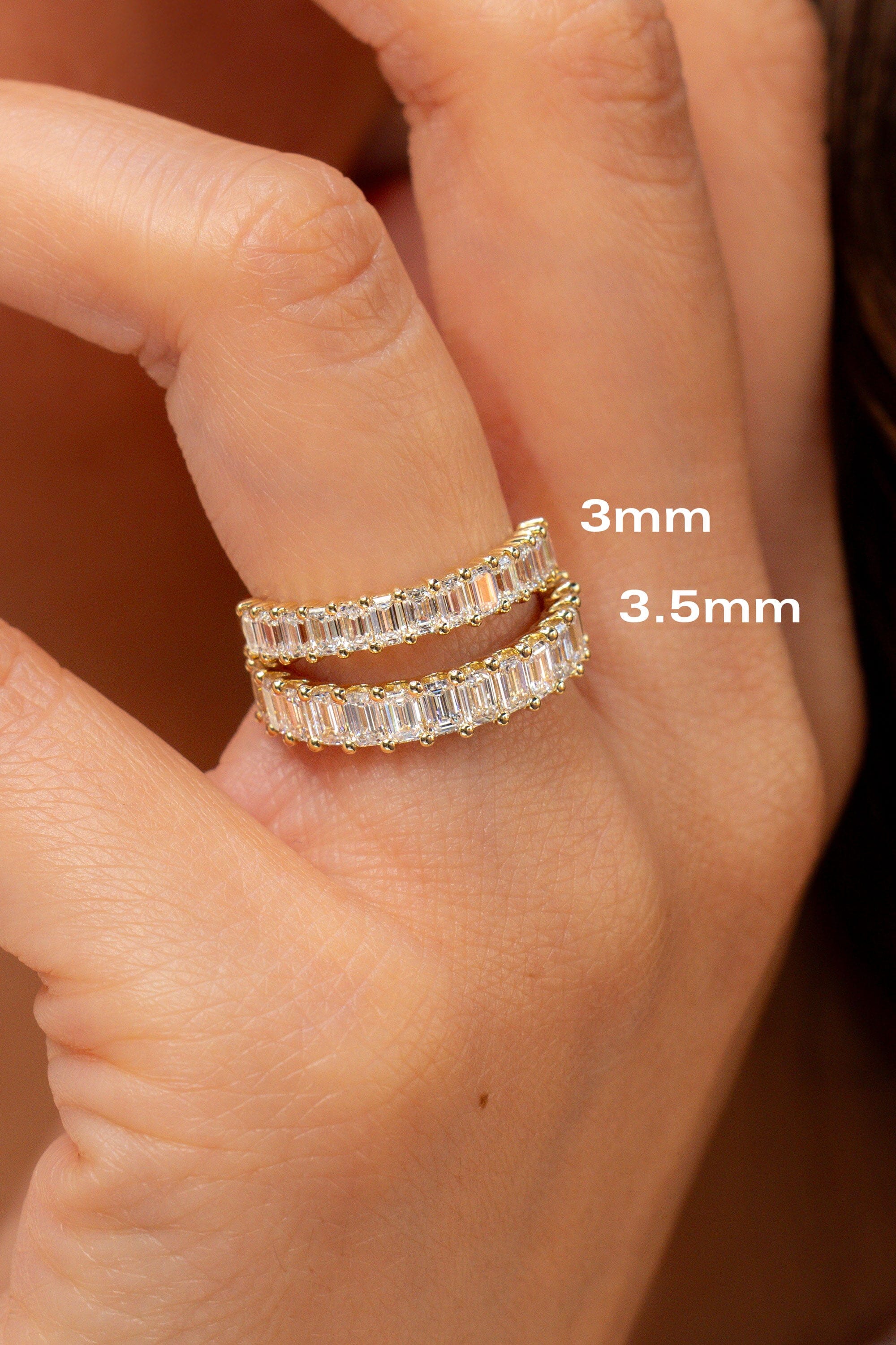 3.0mm North-South Emerald Diamond Ring Rings Princess Bride Diamonds 