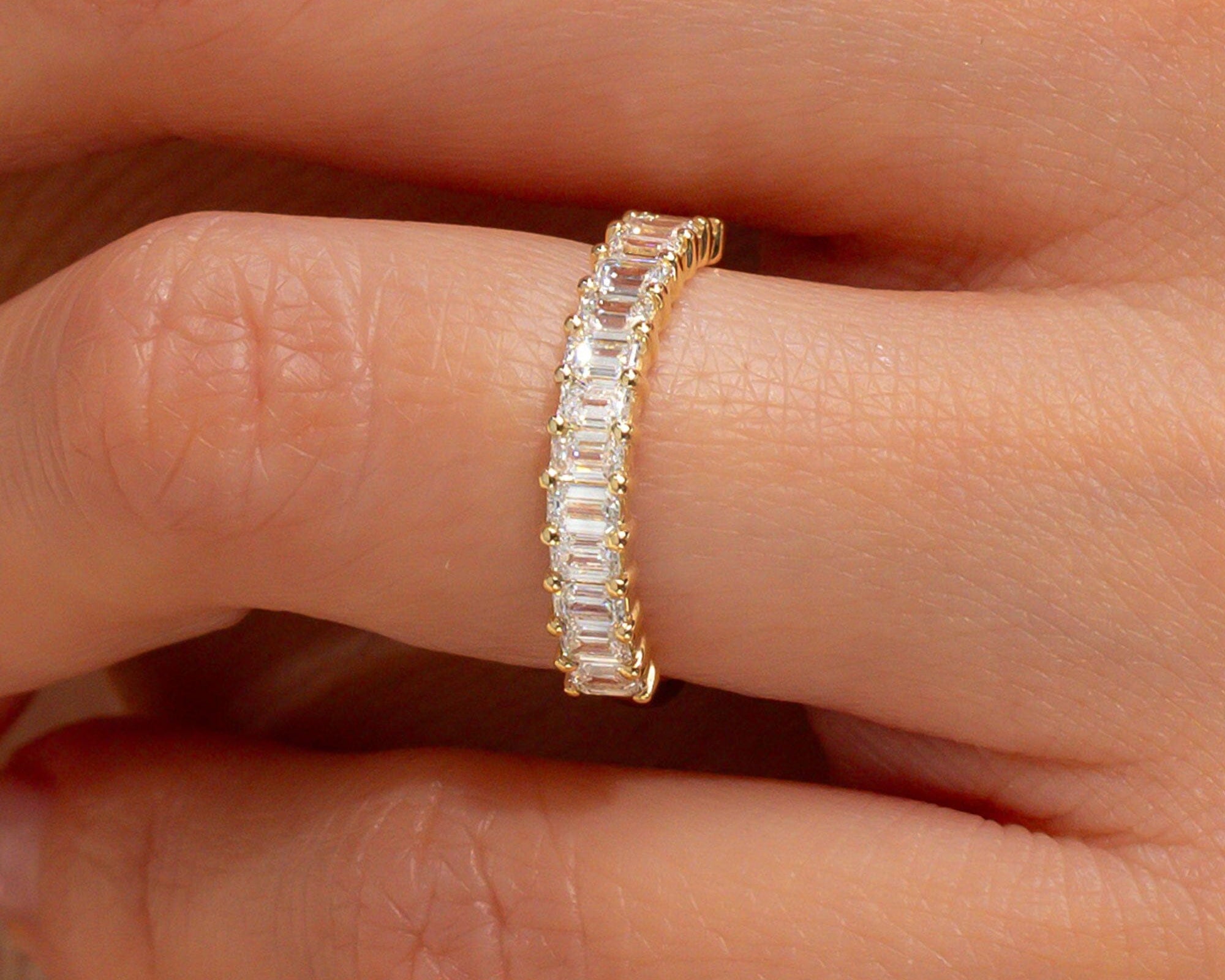 3.0mm North-South Emerald Diamond Ring Rings Princess Bride Diamonds 