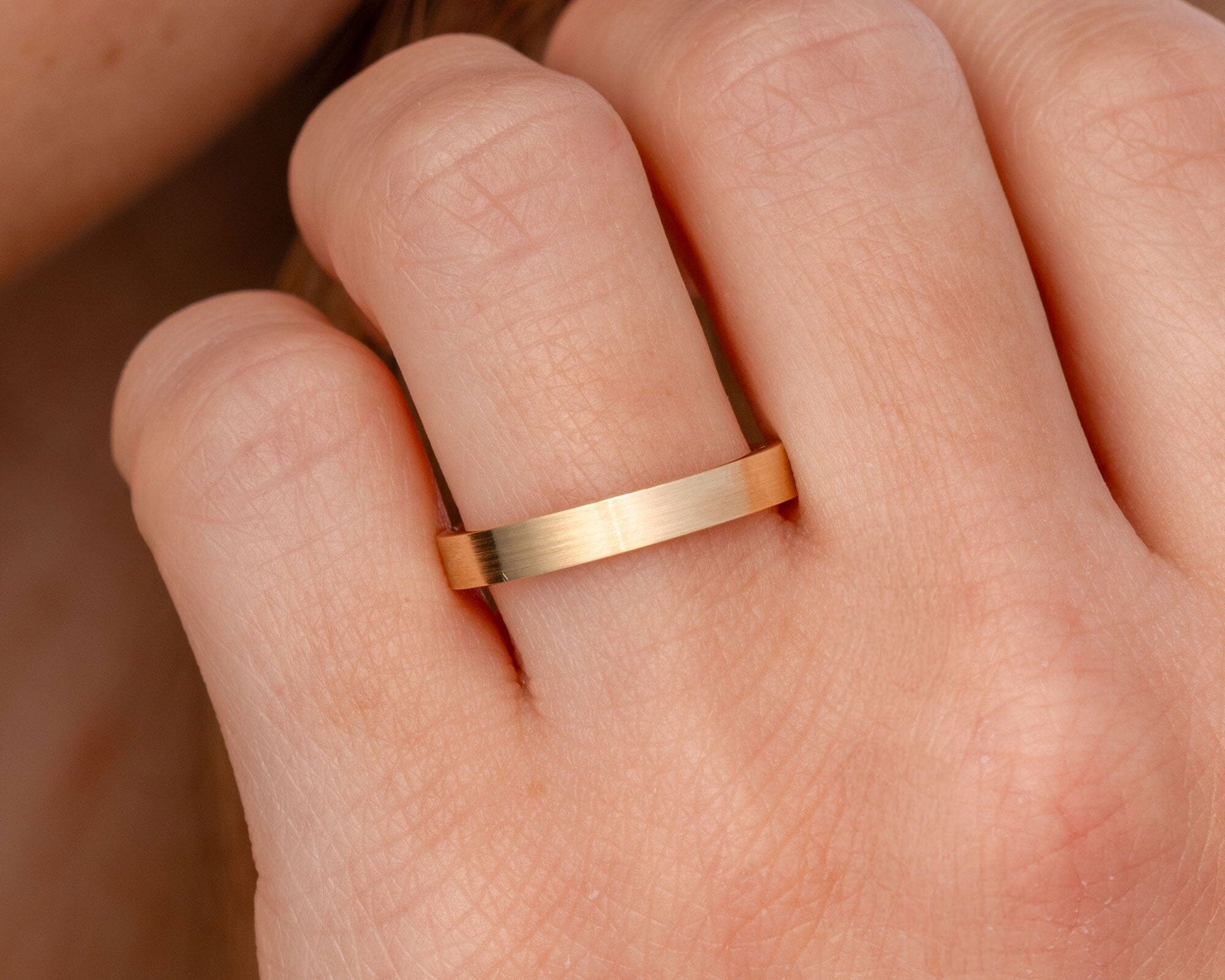 3.0mm Satin Flat Band Rings Princess Bride Diamonds 