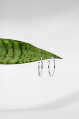 30x2mm Hollow High Polish Hoop 14k White