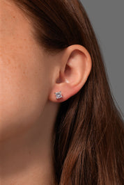 1.40ct D-SI1 Core Natural Princess Cut Diamond Studs