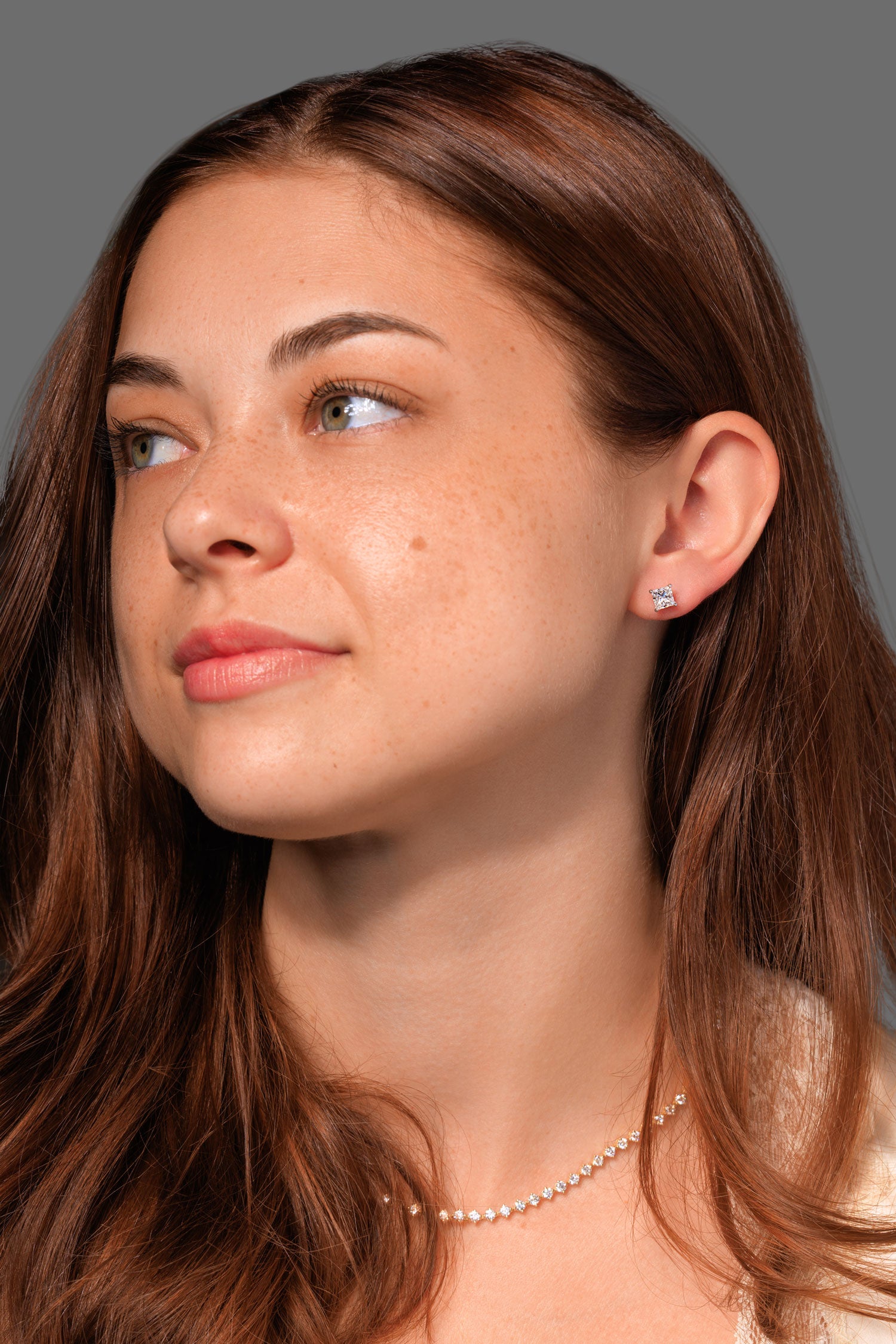 1.40ct D-SI1 Core Natural Princess Cut Diamond Studs