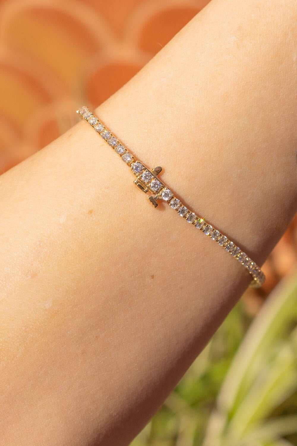 3.13ct F+ VS+ Lab Diamond Tennis Bracelet 14k Yellow Gold Bracelets Princess Bride Diamonds 