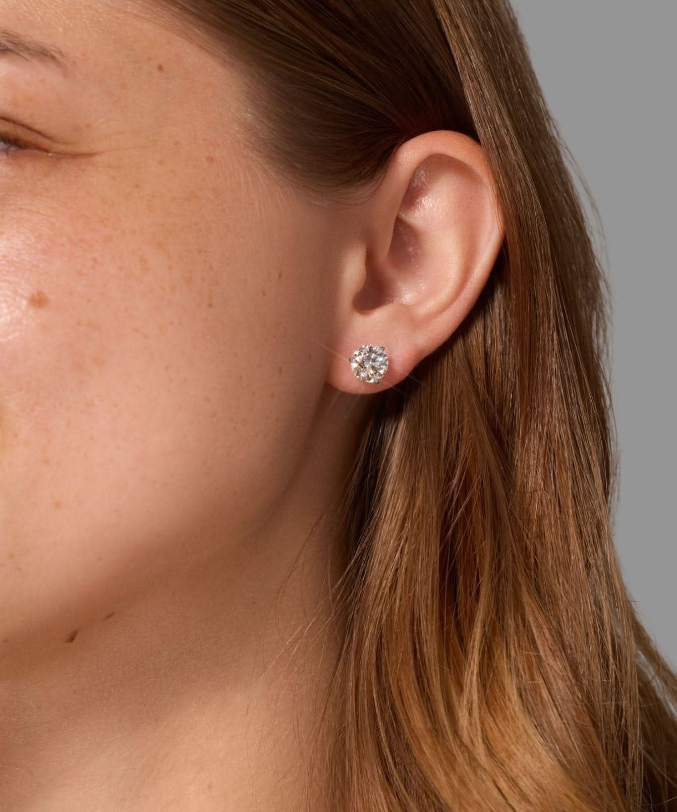 3.18ct Core Round Lab Diamond Martini Studs - PBD Earrings