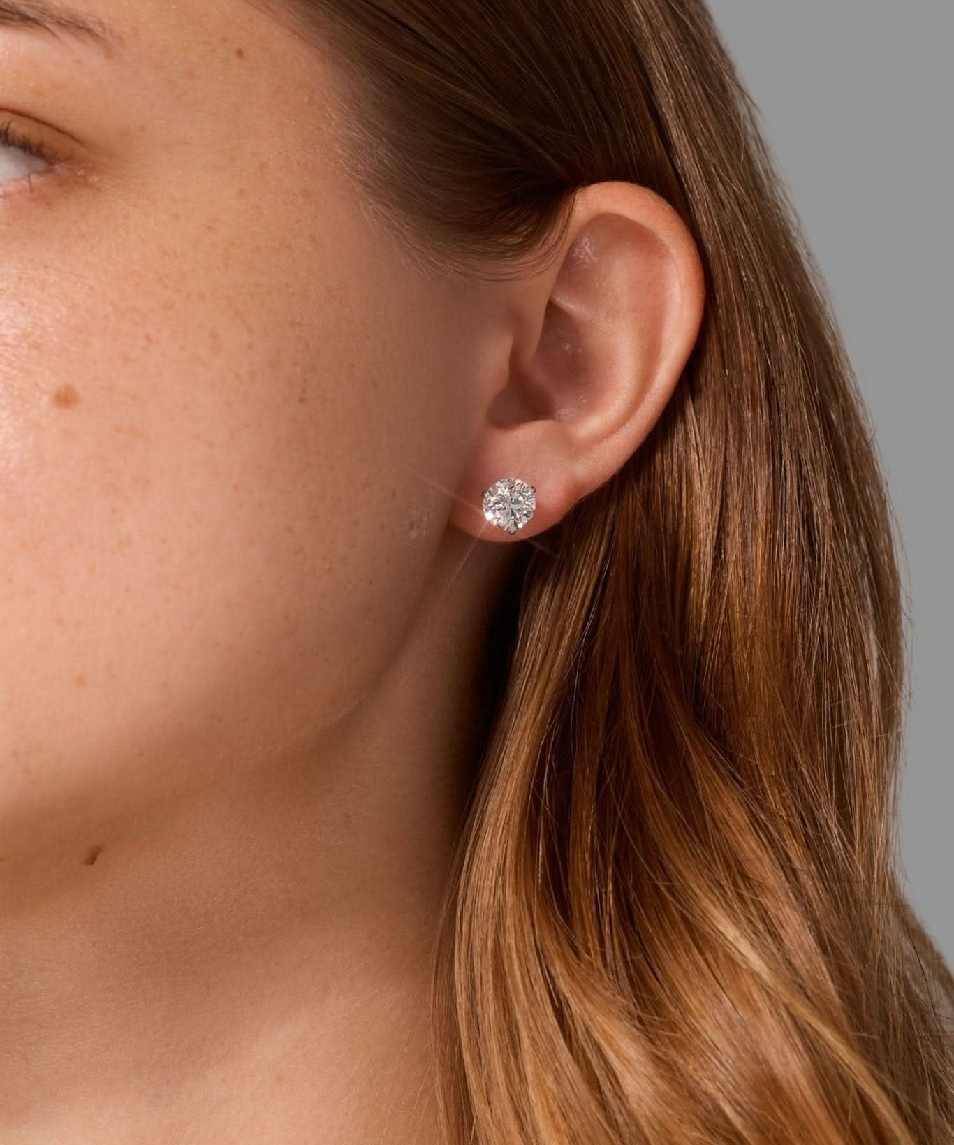 3.18ct Core Round Lab Diamond Martini Studs - PBD Earrings