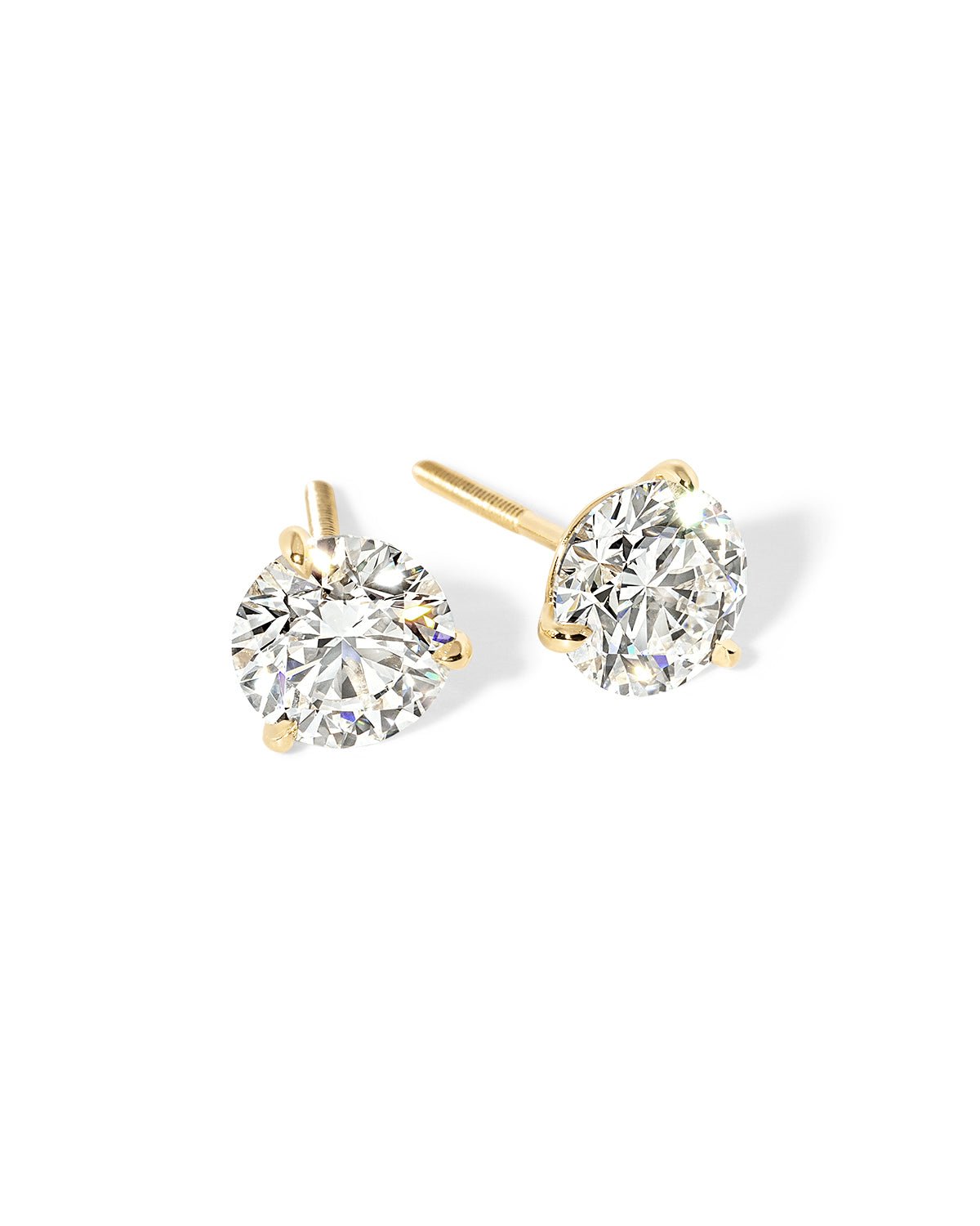 3.18ct D - VS1 Core Round Lab Diamond Martini Studs - PBD Earrings