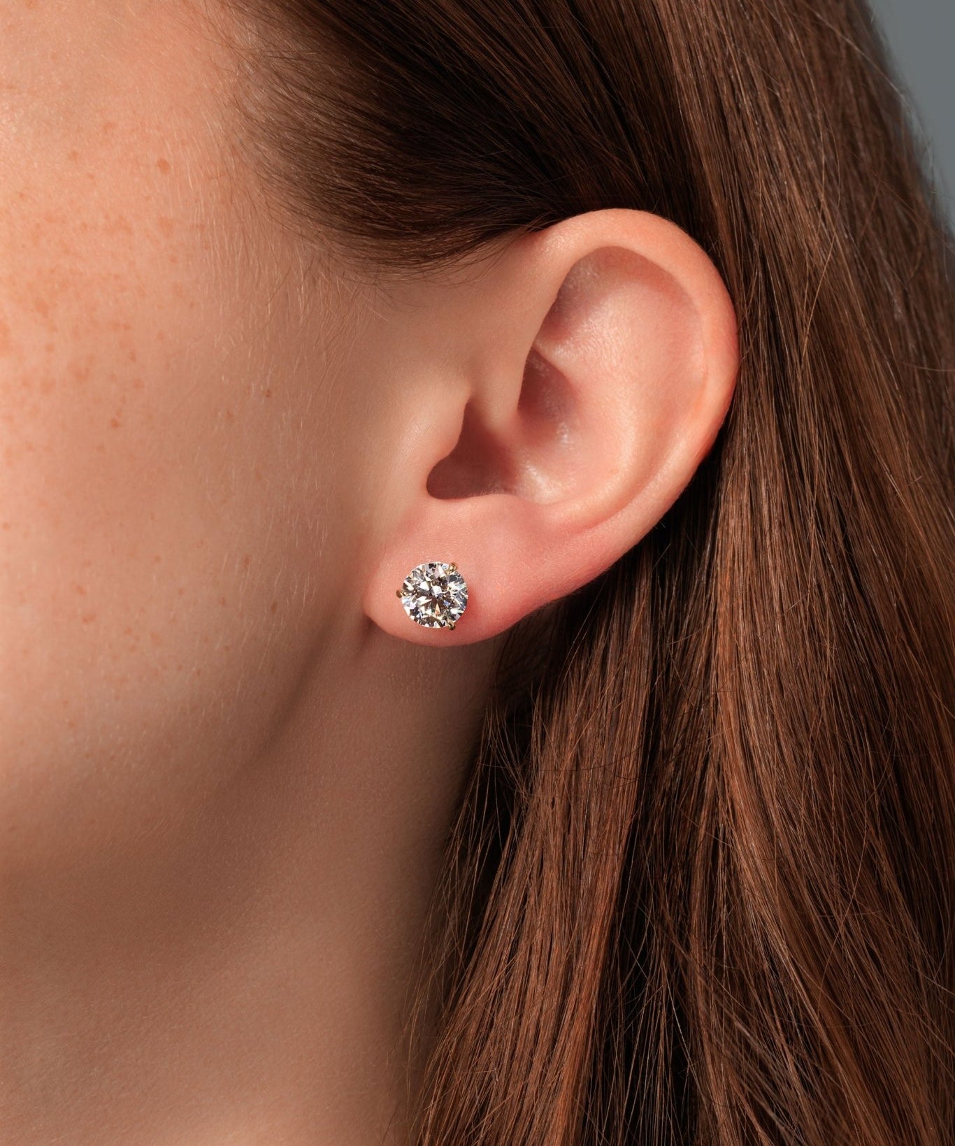 3.18ct D - VS1 Core Round Lab Diamond Martini Studs - PBD Earrings