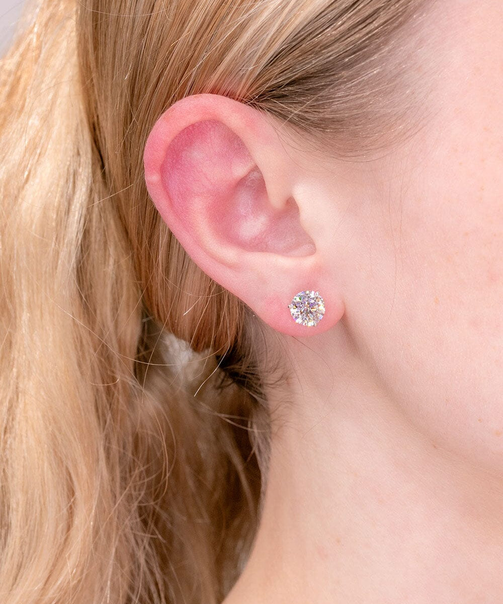 3.20ct D-VS1 Round Lab Diamond Martini Studs Earrings Princess Bride Diamonds 