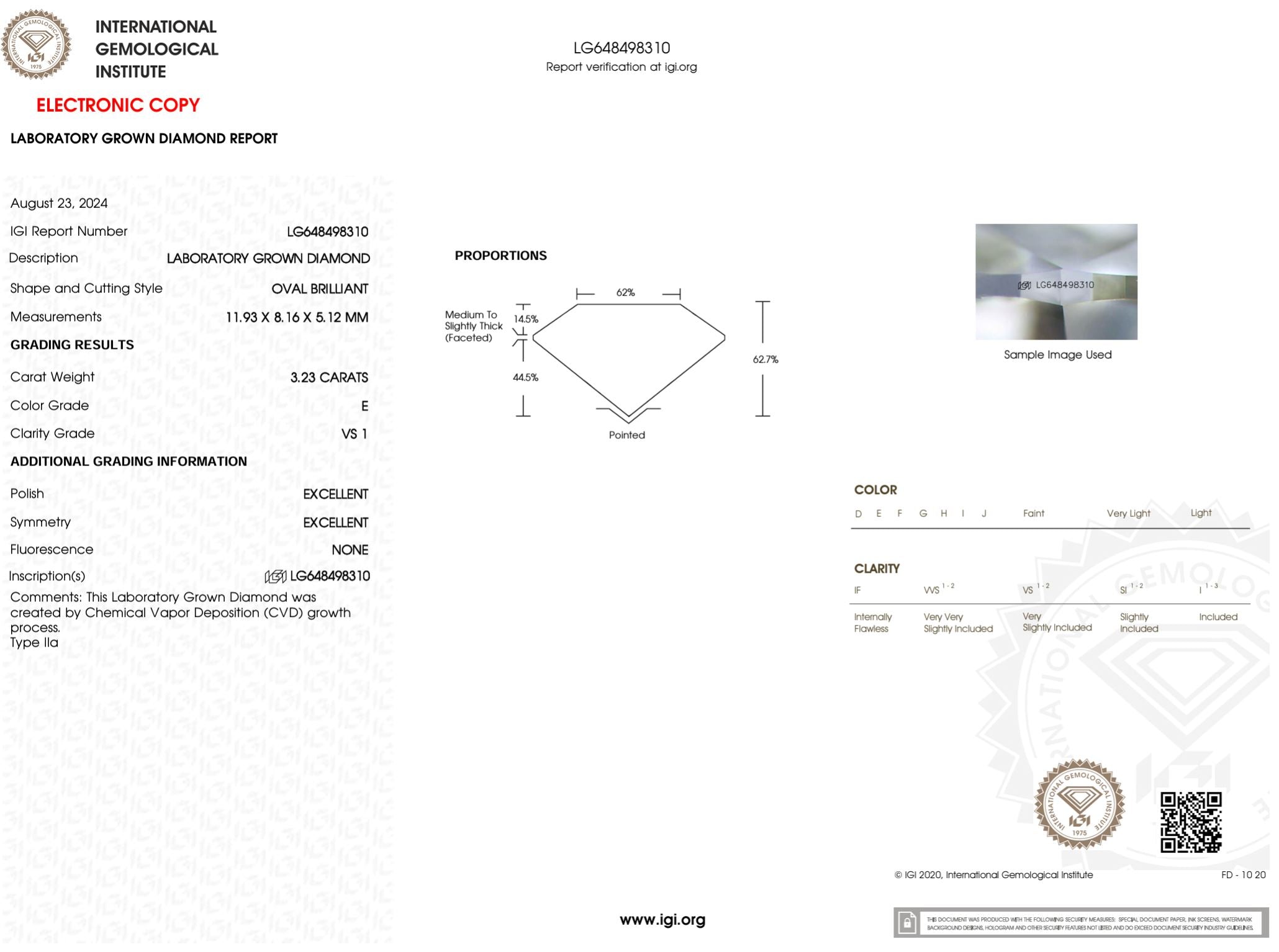 3.23 Carat E-VS1 Oval Lab Grown Diamond - IGI (#50528) Loose Diamond Princess Bride Diamonds 