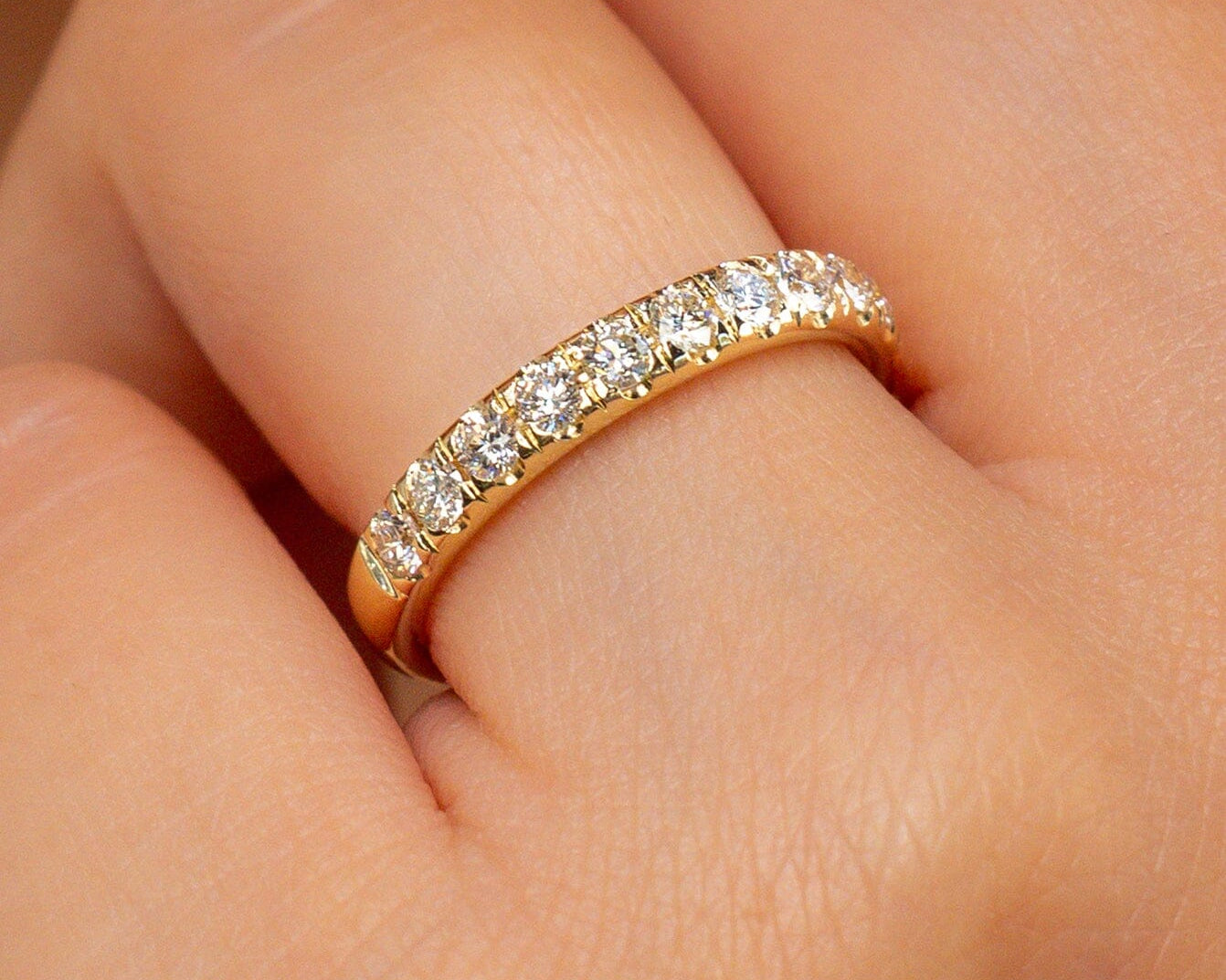 3.2mm Core Pavé Diamond Ring Rings Princess Bride Diamonds 
