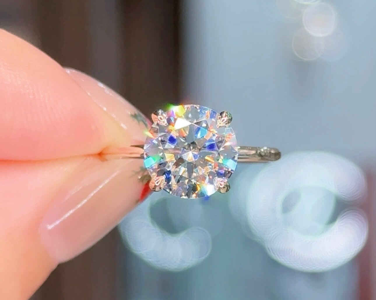 3.36ct D-VS1 Round Lab Diamond Kayla Engagement Rings Princess Bride Diamonds 