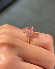 3.46ct Fancy Vivid Pink VS1 Oval Lab Diamond Lindsey - PBD Engagement Rings