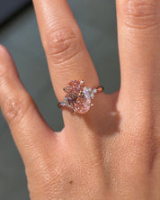 3.46ct Fancy Vivid Pink VS1 Oval Lab Diamond Lindsey - PBD Engagement Rings