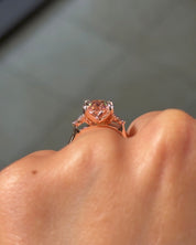3.46ct Fancy Vivid Pink VS1 Oval Lab Diamond Lindsey - PBD Engagement Rings