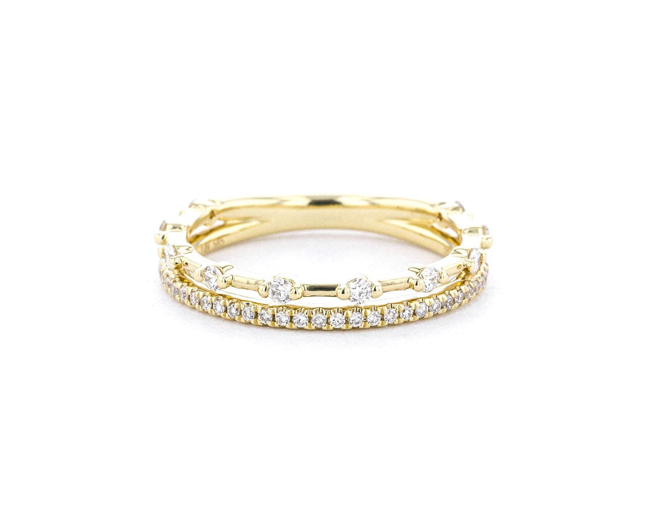 3.4mm Daisy Double Band Rings Princess Bride Diamonds 