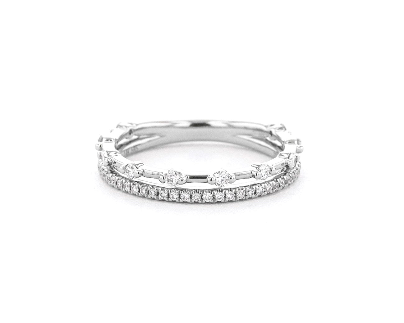 3.4mm Daisy Double Band Rings Princess Bride Diamonds 