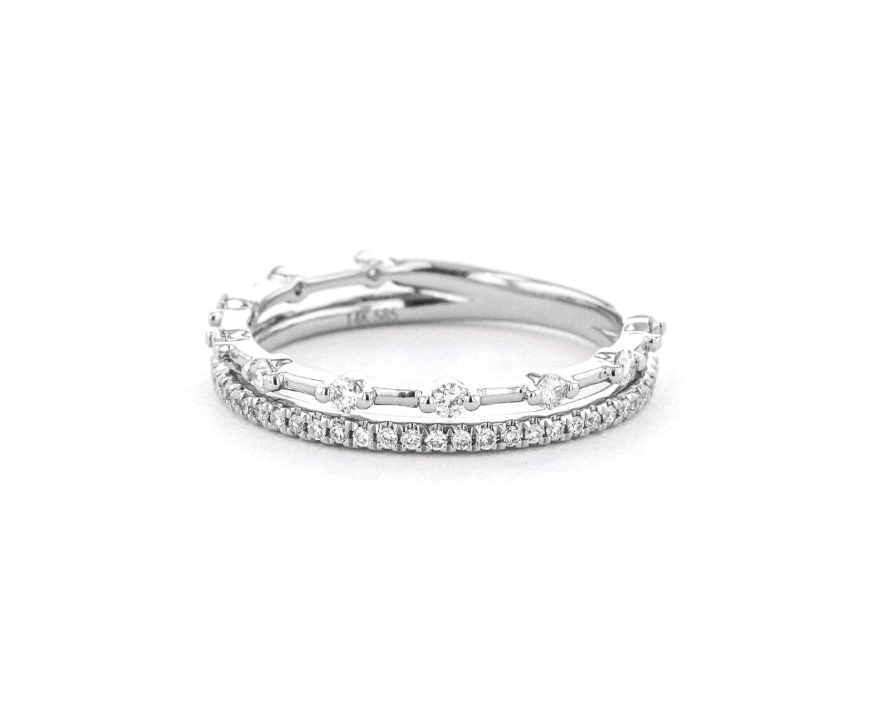 3.4mm Daisy Double Band Rings Princess Bride Diamonds 