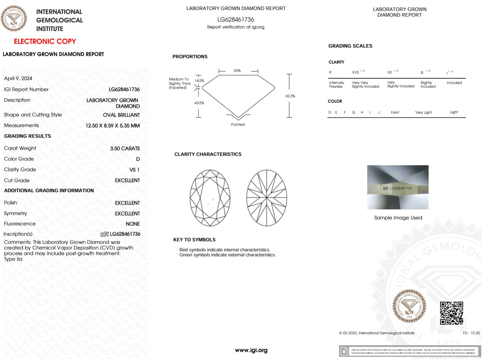 3.50 Carat D-VS1 Excellent Cut Oval Lab Grown Diamond - IGI (#49886) Loose Diamond Princess Bride Diamonds 