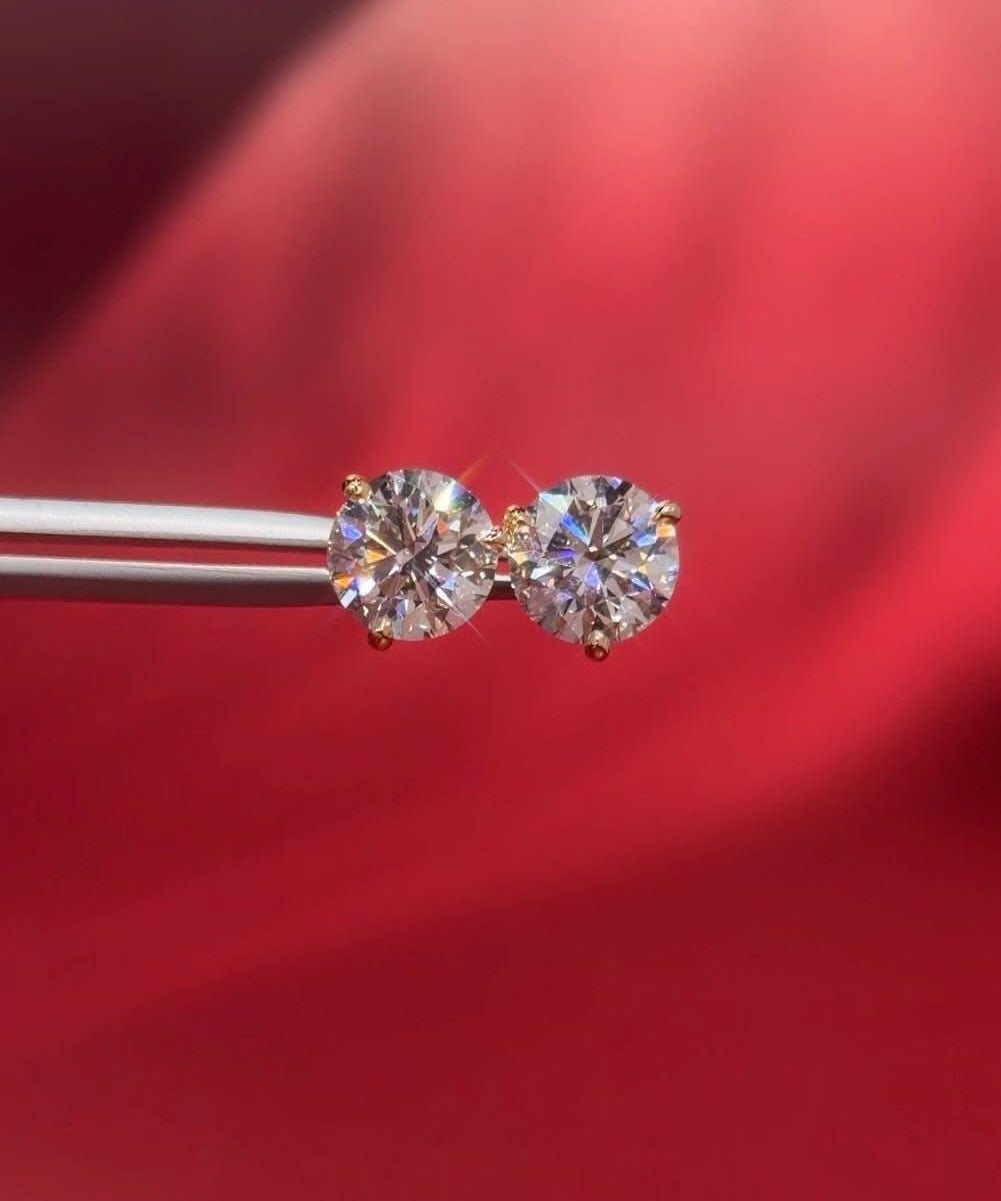 3.50ct Core Round Lab Diamond Martini Studs - PBD Earrings