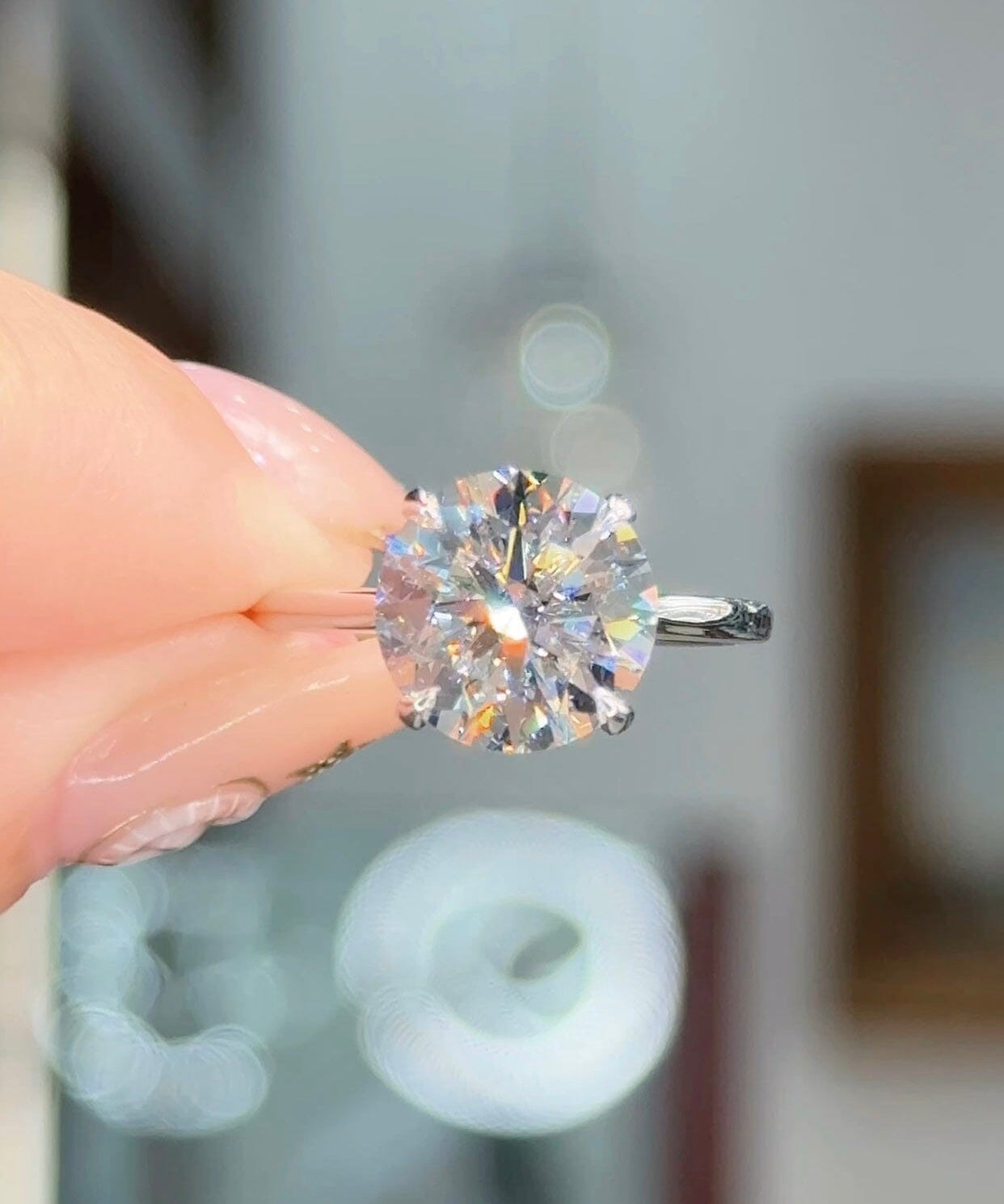 3.51ct E-VS1 Round Lab Diamond Alice Engagement Rings Princess Bride Diamonds 