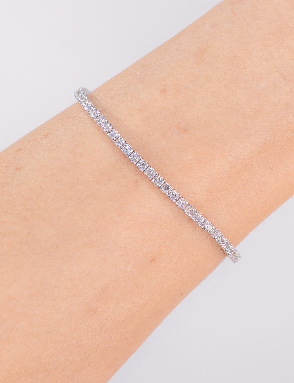 3.55ct F+ VS+ Lab Diamond Tennis Bracelet 14k White Gold Bracelets Princess Bride Diamonds 