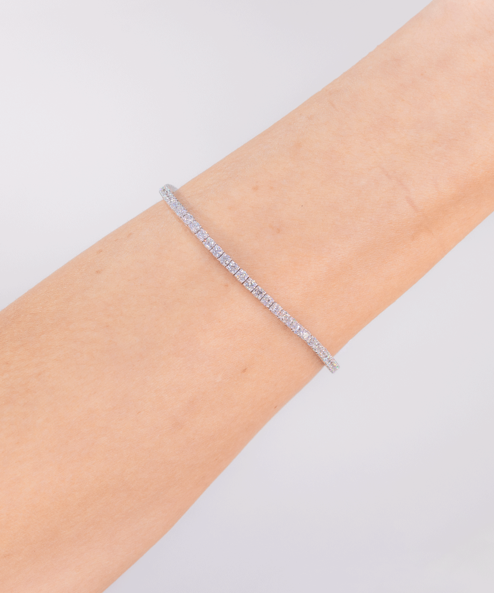 3.55ct F+ VS+ Lab Diamond Tennis Bracelet 14k White Gold Bracelets Princess Bride Diamonds 