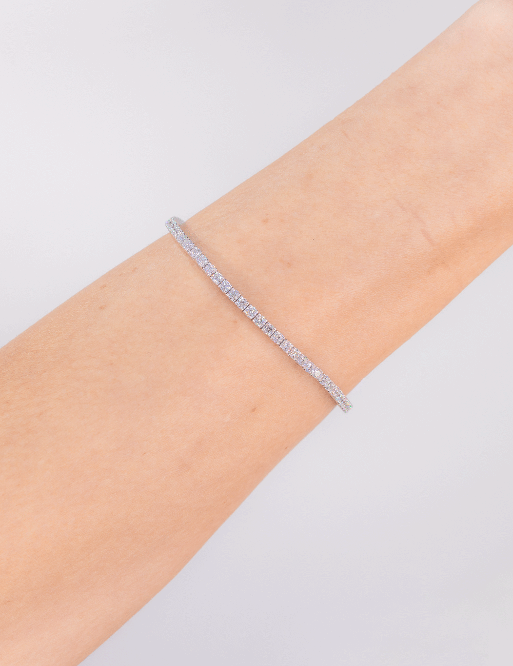 3.55ct F+ VS+ Lab Diamond Tennis Bracelet 14k White Gold Bracelets Princess Bride Diamonds 