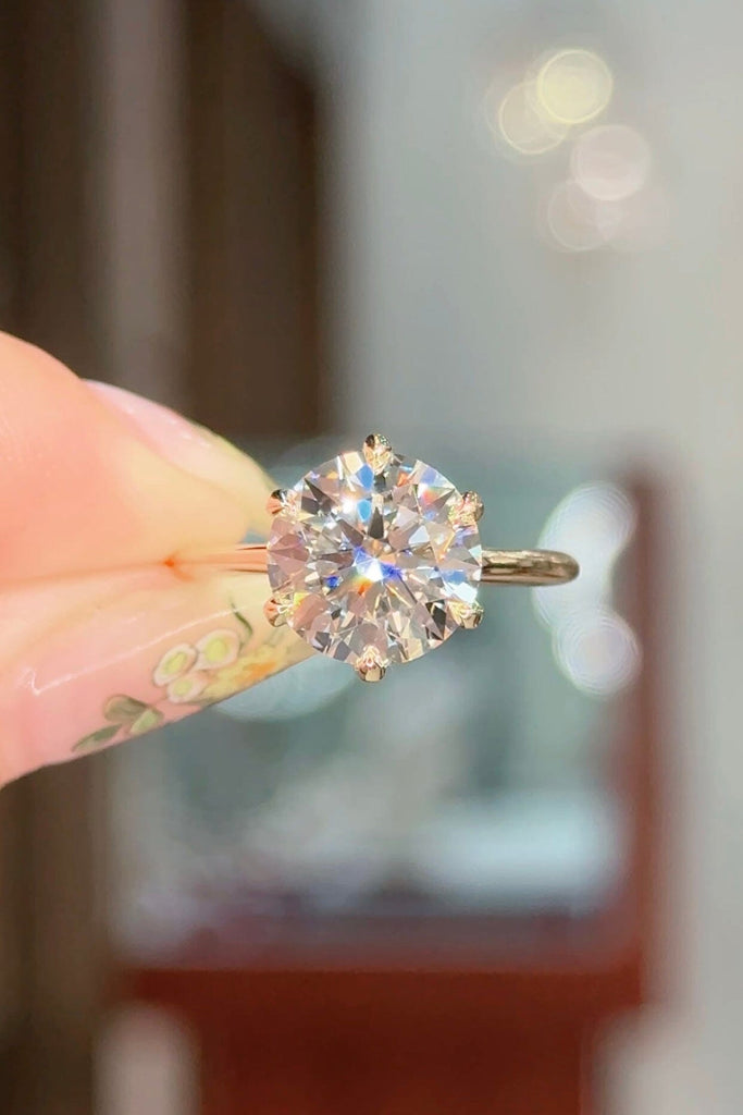 3.56ct F-VS1 Round Lab Diamond Isabela Engagement Rings Princess Bride Diamonds 