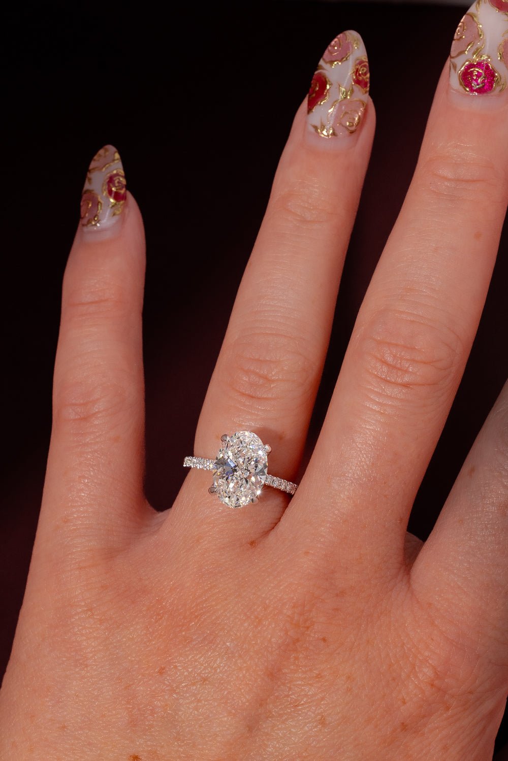 3.57ct F - VVS2 Oval Lab Diamond Samantha - PBD Engagement Rings