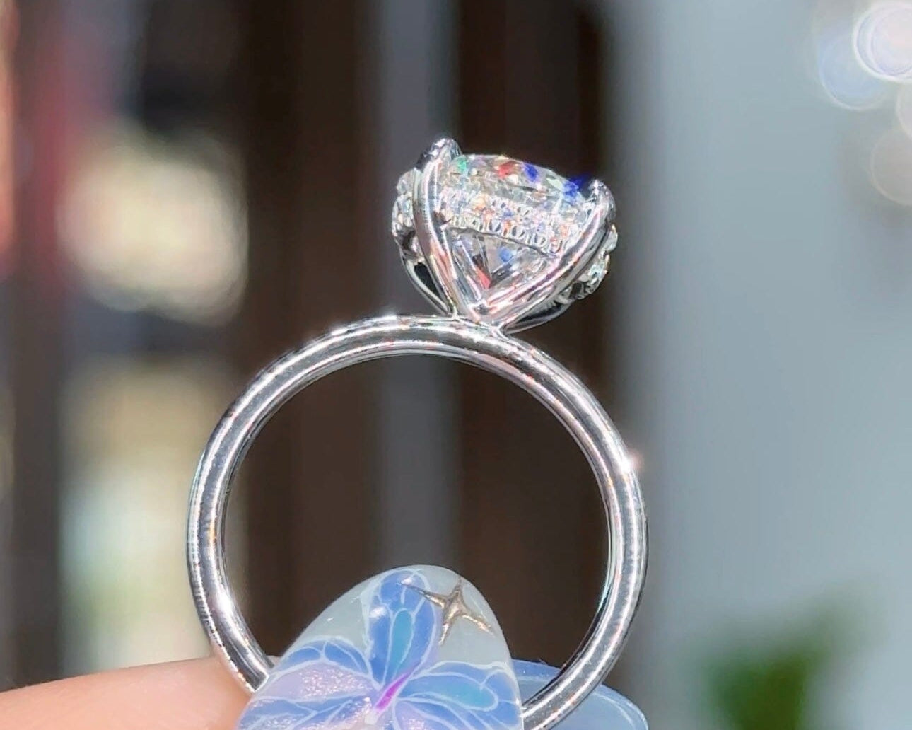 3.58ct D-VS1 Round Lab Diamond Kayla Engagement Rings Princess Bride Diamonds 