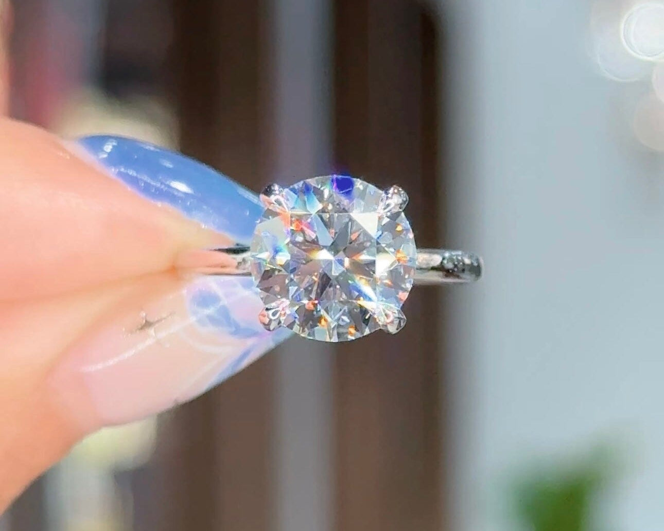 3.58ct D-VS1 Round Lab Diamond Kayla Engagement Rings Princess Bride Diamonds 