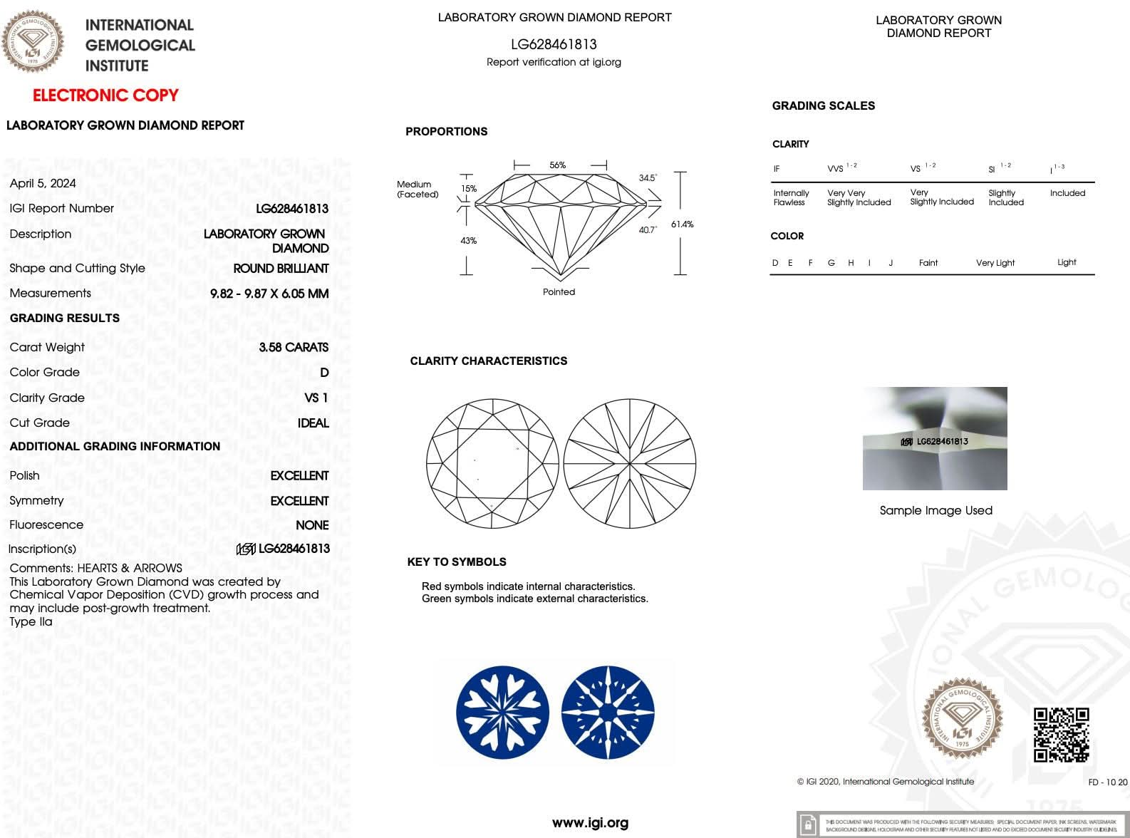 3.58ct D - VS1 Round Lab Diamond Kayla - PBD Engagement Rings