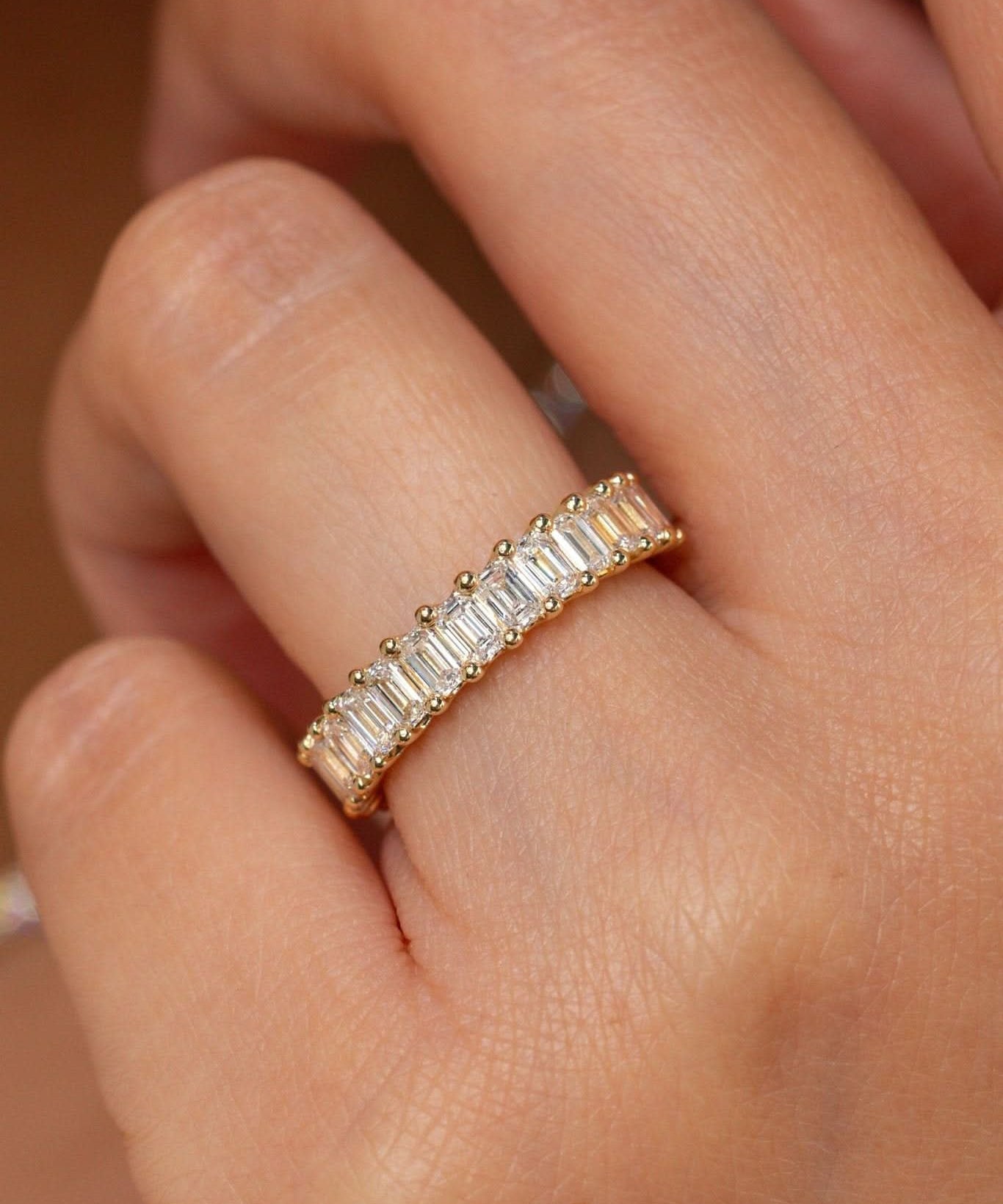 3.5mm Mini Emerald Diamond Ring - PBD Rings