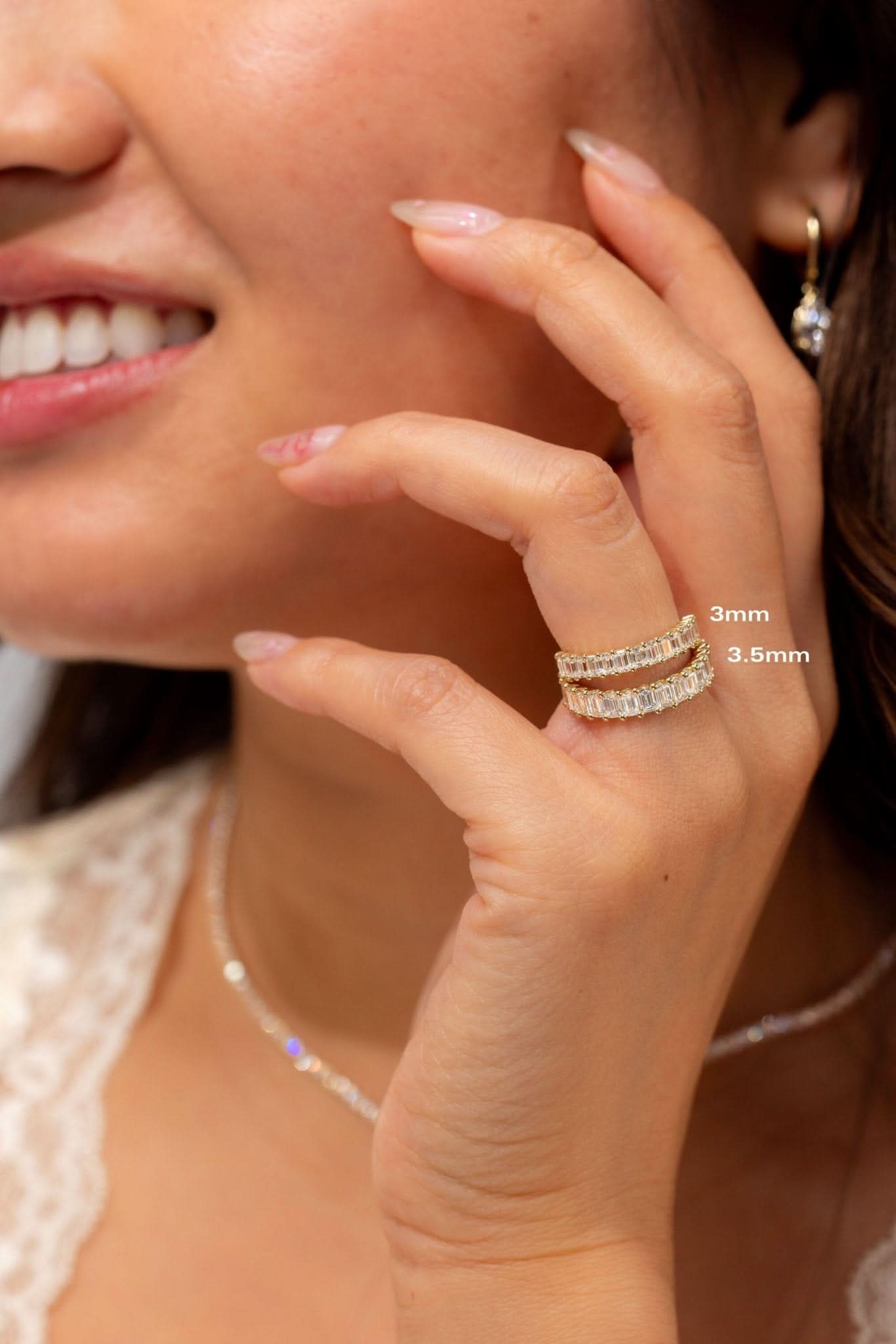 3.5mm Mini Emerald Diamond Ring - PBD Rings