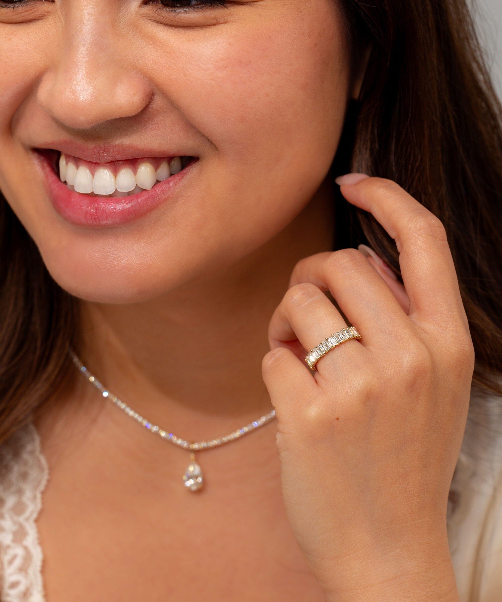 3.5mm North-South Emerald Diamond Ring Rings Princess Bride Diamonds 