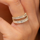 3.5mm North-South Emerald Diamond Ring Rings Princess Bride Diamonds 