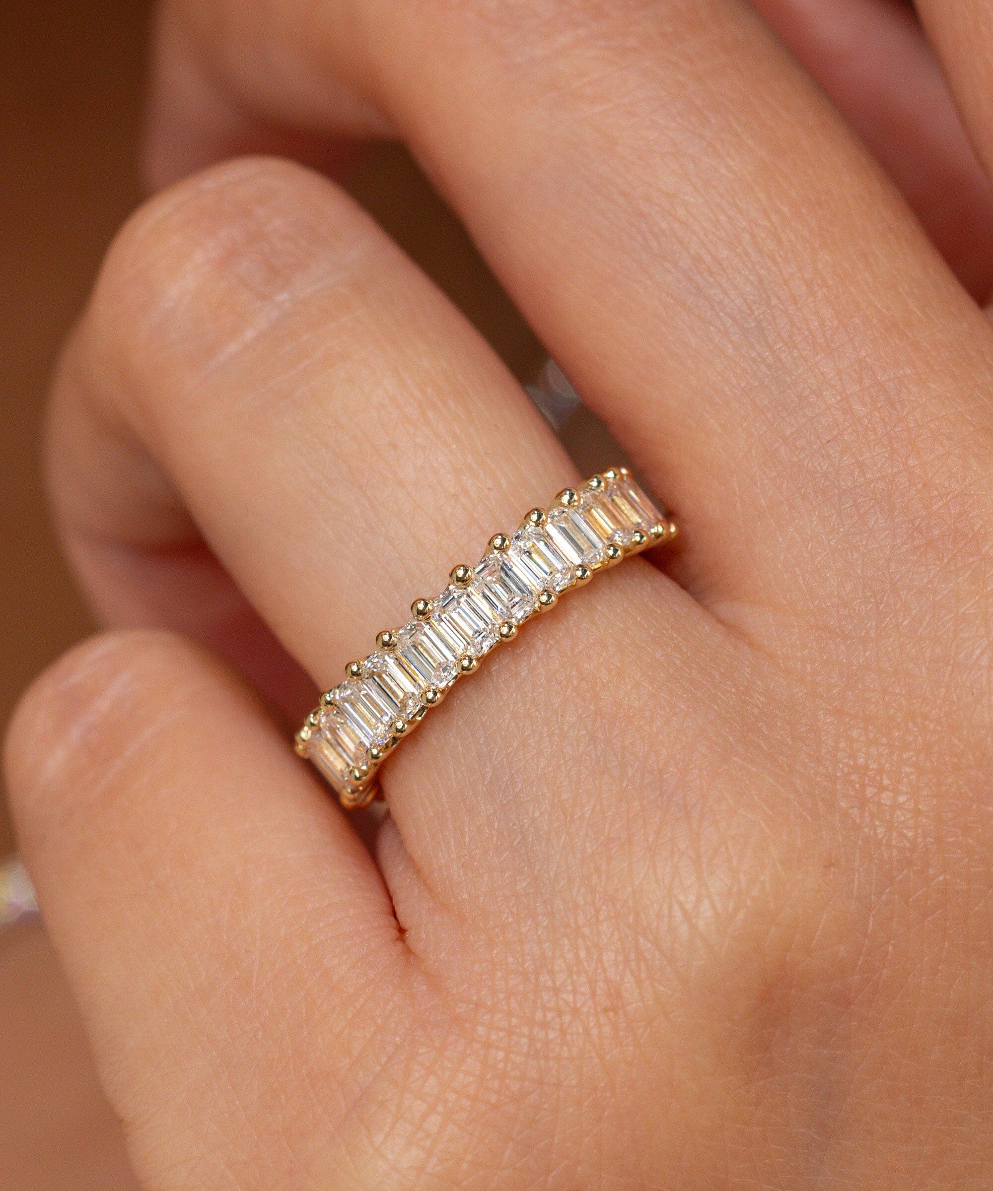 3.5mm North-South Emerald Diamond Ring Rings Princess Bride Diamonds 