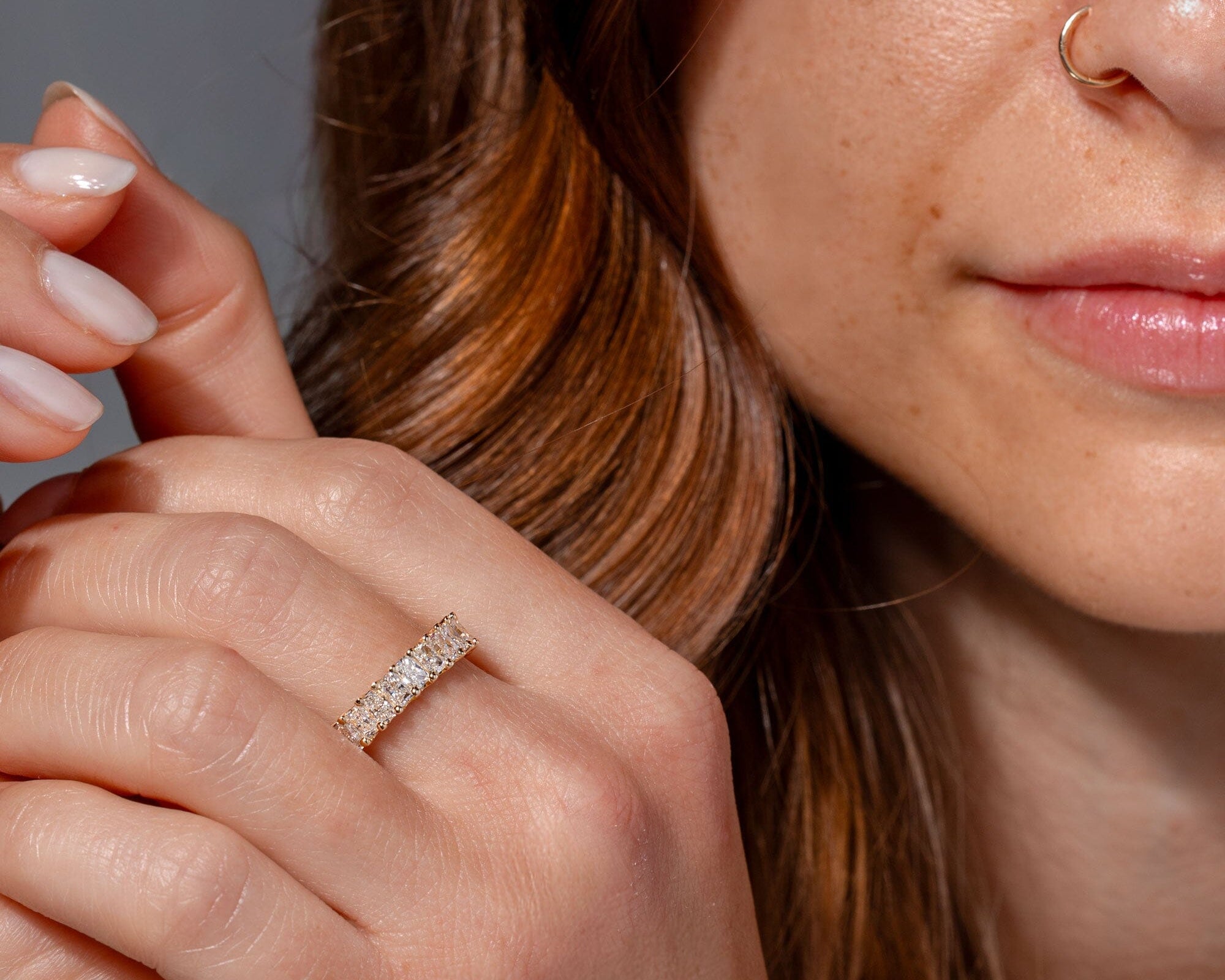 3.5mm Radiant Lab Diamond Band Rings Princess Bride Diamonds 