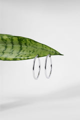 35x2.2mm Hollow High Polish Hoop 14k White