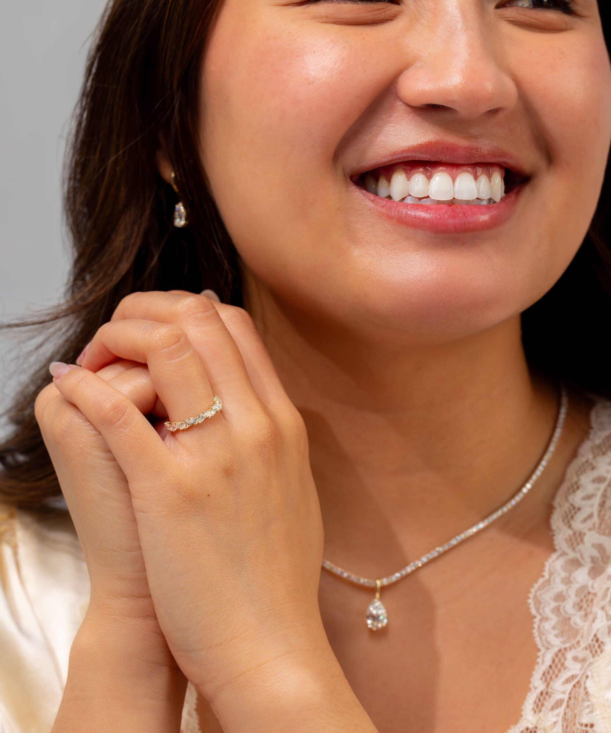 3.6mm Offset Pear Lab Diamond Ring Rings Princess Bride Diamonds 