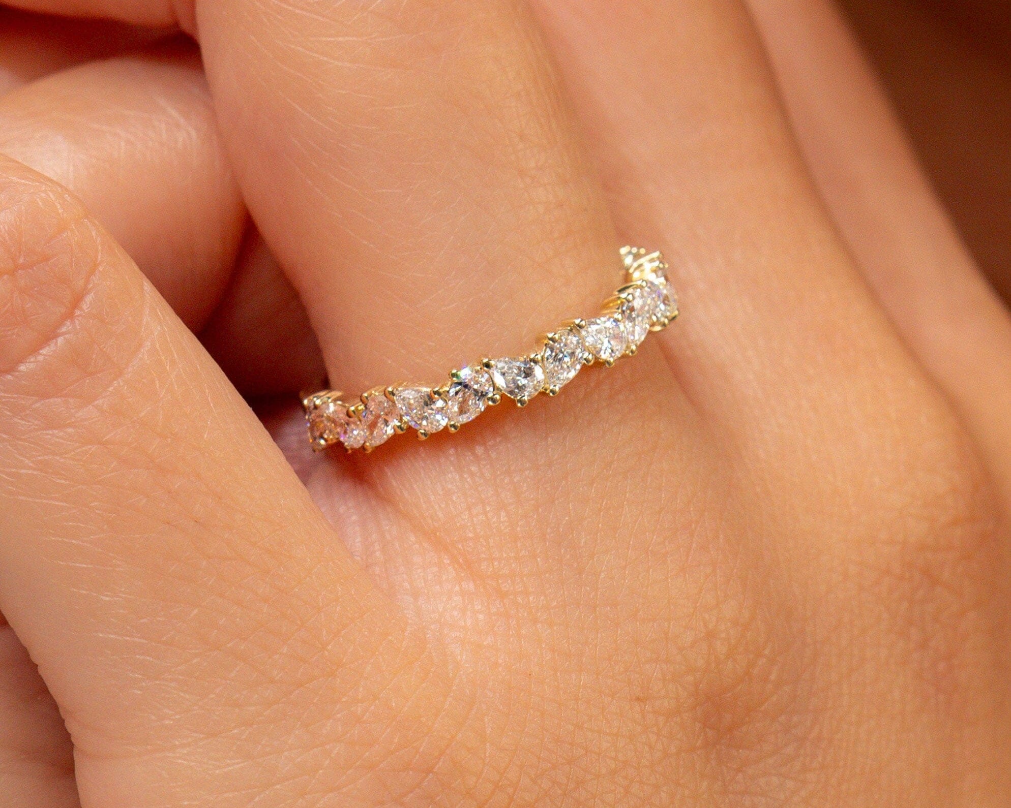 3.6mm Offset Pear Lab Diamond Ring Rings Princess Bride Diamonds 