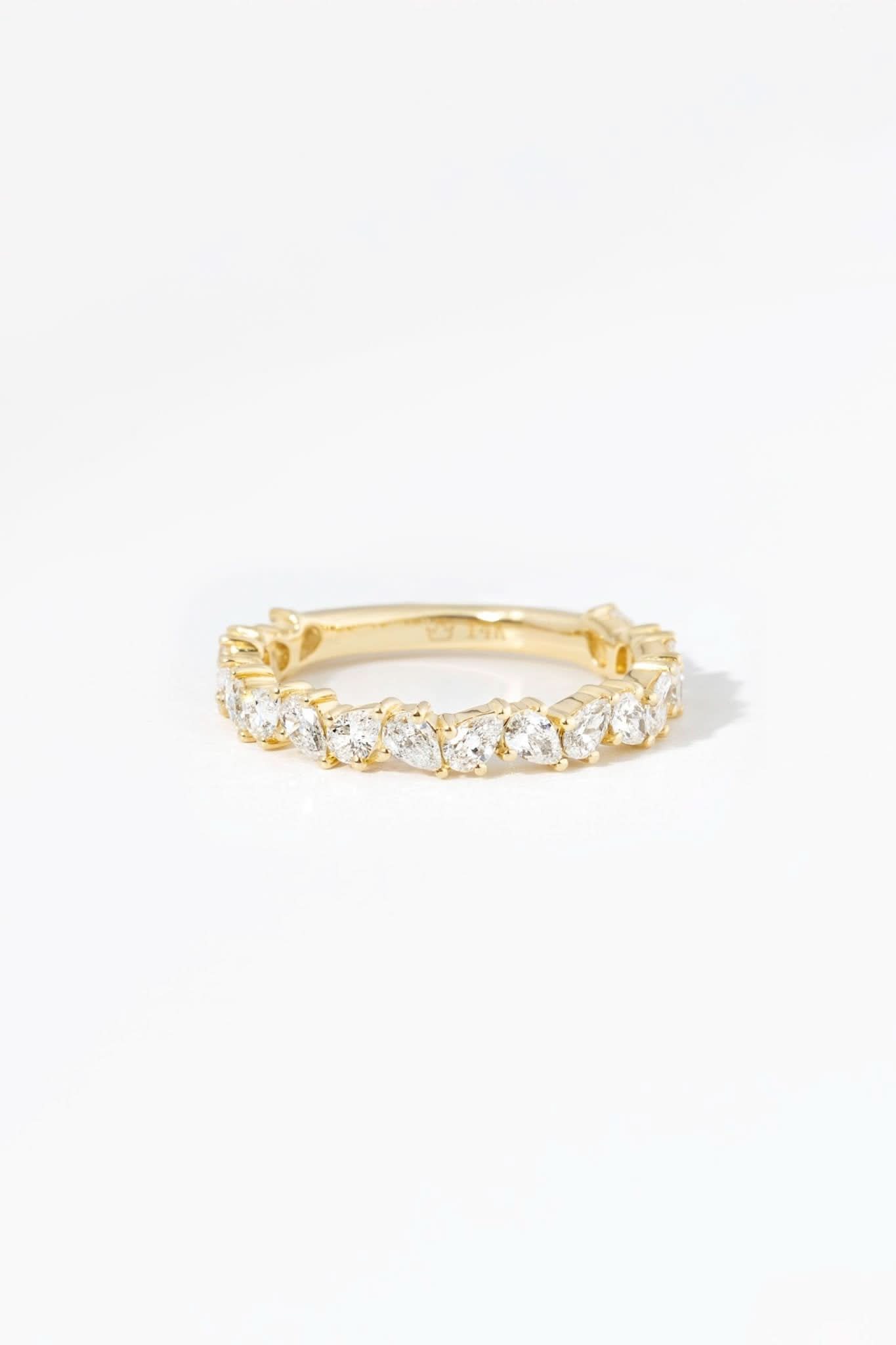 3.6mm Offset Pear Lab Diamond Ring - PBD Rings